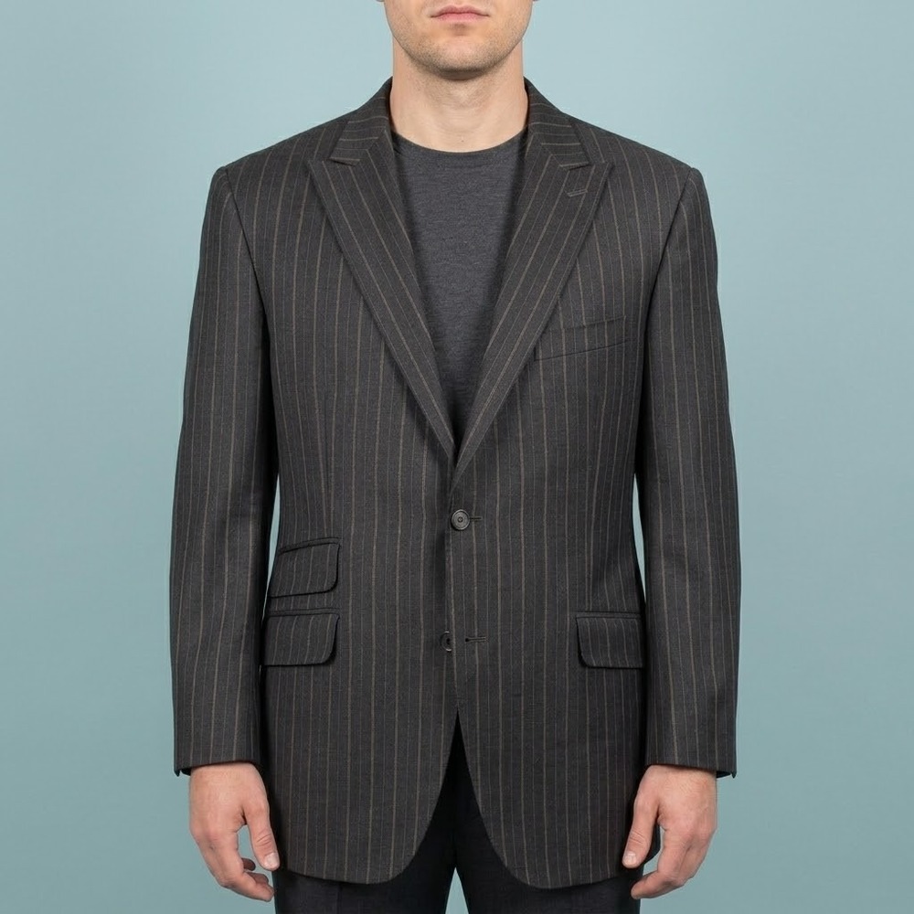 Peter‎ Millar Tailored by Nordstrom Pinstripe Wool Suit Jacket Blazer EUC